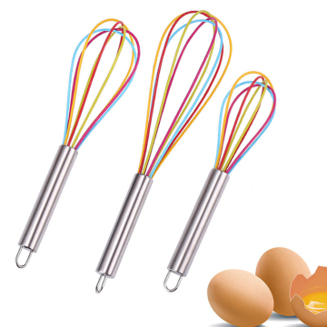 1PCs Drink Whisk Mixer Egg Beater Silicone Egg Beaters Hand Egg Mixer Cooking Foamer Wisk Cook Blender Kitchen Tools