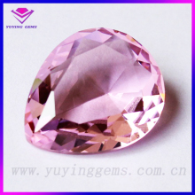 China Cheap Price Pear Shape Pink Crystal Glass Gemstone Wholesale