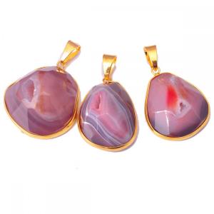 Agate Naturelle Pendentif Cristal Drusy Cave