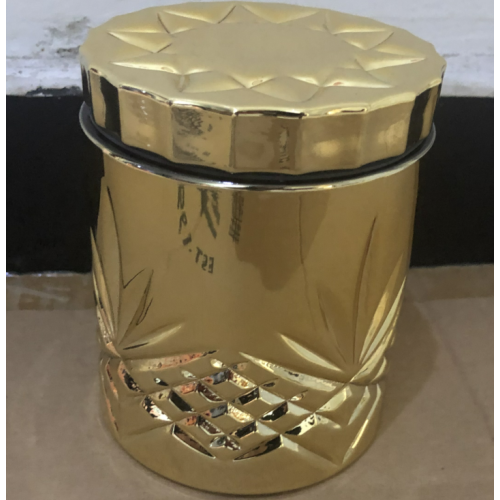 Glazen pot snoep gouden container met deksel