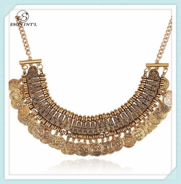 2015 Trendy fashion Jewelry Coin Collar Necklace, Handmade Coin Collar Necklace for Women