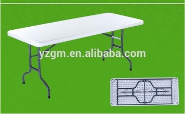 Portable folding table 6' rectangle folding table HDPE table top/plastic folding tables wholesale / plastic table