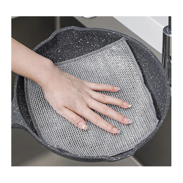 Thickened Triple Layer Kitchen Dishwashing Cloth - Silver Wire Dish Cleaning Cloth