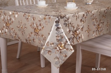 Square Wedding Party PVC Gold Tablecloth