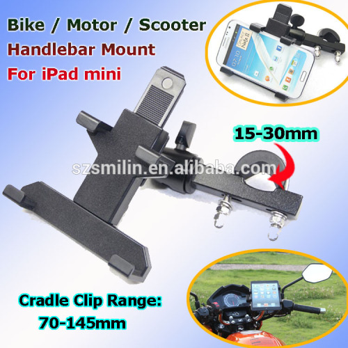 2015 Best Metal Motorcycle Bike Handlebar Mount Holder for iPad mini Samsung Phone GPS with Big Backup Scooter Stand Bracket                        
                                                Quality Choice