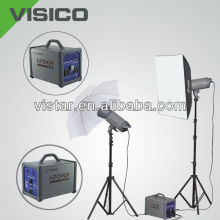 Photo Equipments with softbox, umbrella for outdoor shooting, power pack for outside studio light