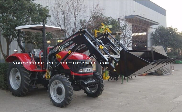 Africa Hot Sale Tz08d 55-75HP Agricultural Wheel Farm Tractor Mounted Front End Loader with Standard Bucket