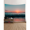 Tapisserie Wandbehang Ozean Meer Welle Strand Serie Tapisserie Sonnenaufgang Sonnenuntergang Abenddämmerung Tapisserie für Schlafzimmer Wohnheim Dekor