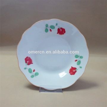 wholesale restaurant dinner plates/ restaurant ceramic plates/ soup plates with three flower