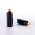 Large capacity black round shoulder dropper bottle