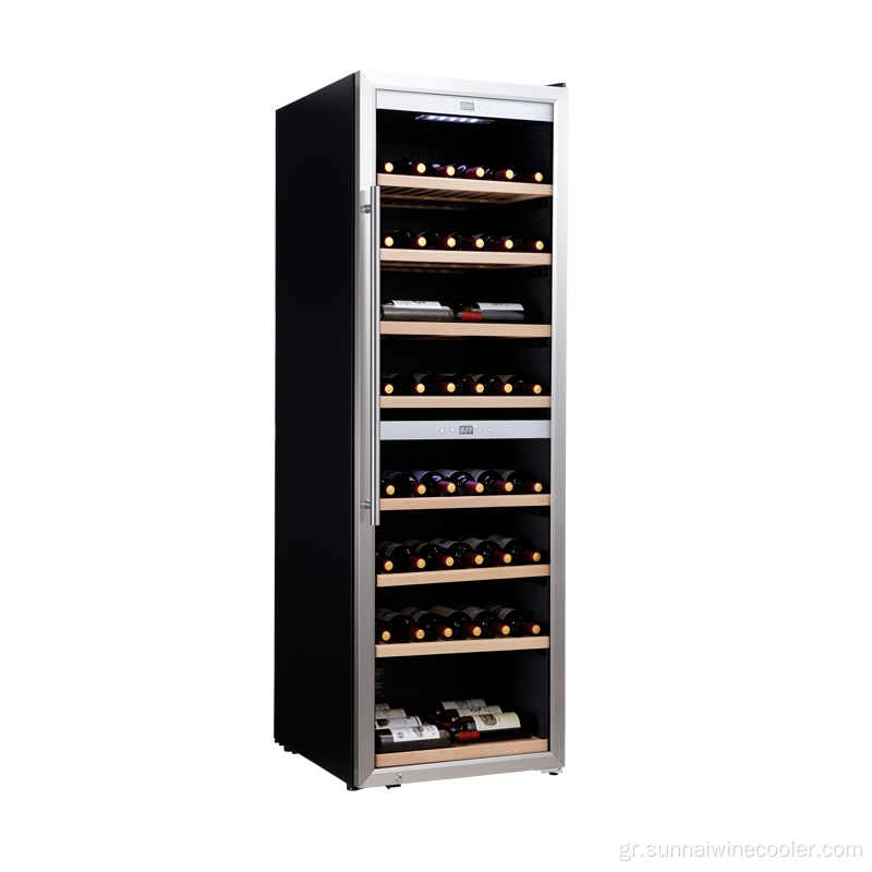 Πλήρης γυάλινη πόρτα διπλής ζώνης ψυγείο κρασιού