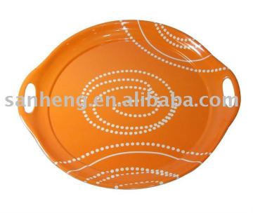 round melamine handle tray