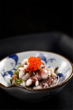 seasoned boiled octopus with wasabi