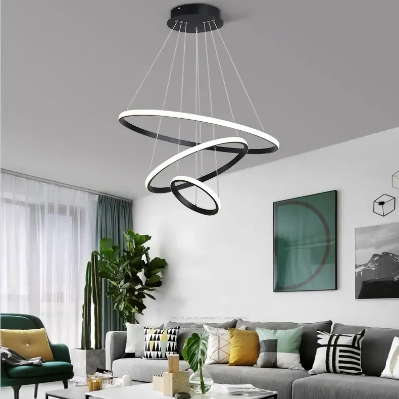 Luxury Decorative Circle Ring Pendant Light for Modern Living Room