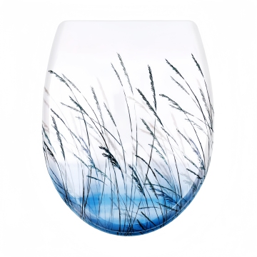 Duroplast Soft Close Toilet Seat in reeds pattern