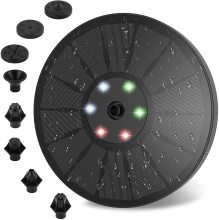 Solar-Powered LED Garden Fountain Nozzles Kit for Bird Baths and Ponds