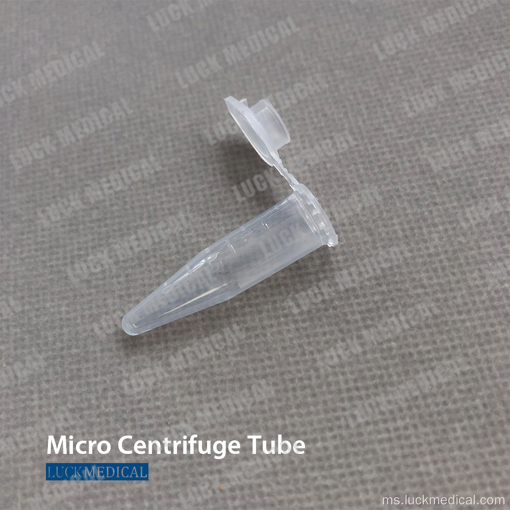 Tiub microcentrifuge steril plastik 0.5ml/1.5ml/2ml/5ml