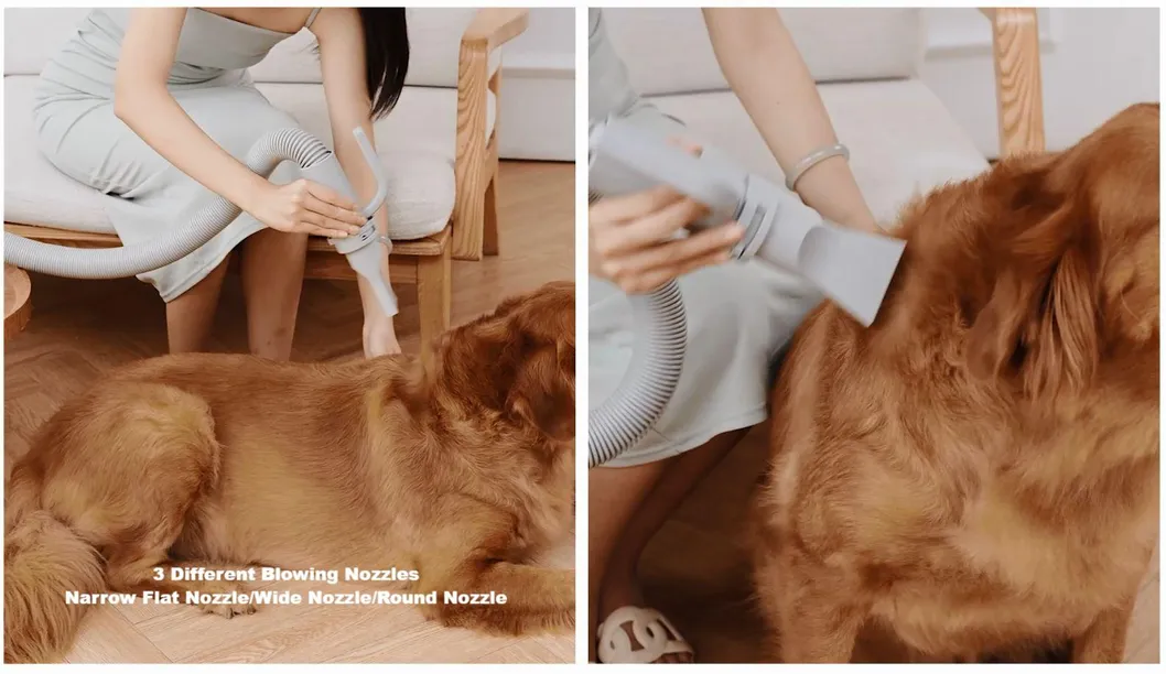 Adjustable Temperature Pet Grooming Clippers Kit Dog Hair Dryer with Vacuum Suction Dog Nail Trimming Pet Grooming Kit
