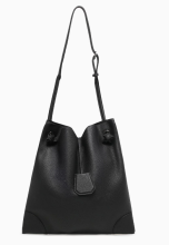 Women's black leather tote bag