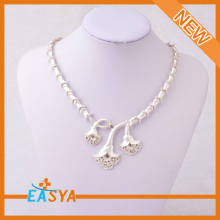 White Rose Flower Statement Pendant Necklace