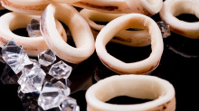 Frozen Giant Squid Rings with Skin