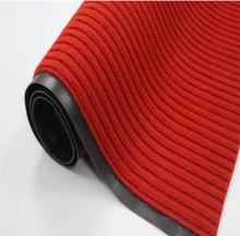 Factory Polyester red ribbed carpet mat