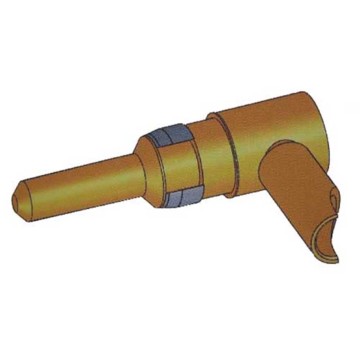 D-SUB coaxial de contato de força macho de solda de ângulo reto