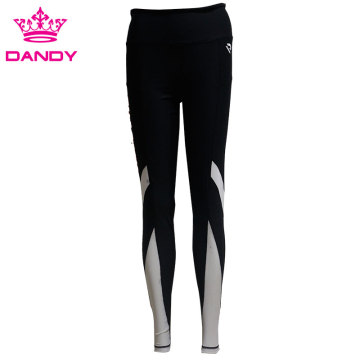 Kundenspezifische schwarze Leggings mit hoher Taille