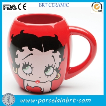 Red oval 18oz Betty Boop ceramic mug