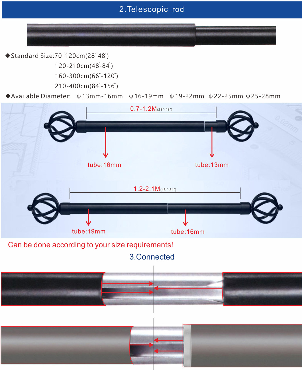 FAMOUR Curtain Rod