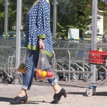 Kundenspezifische Kunststoff-T-Shirt Retail Shopping Supermarkt Taschen