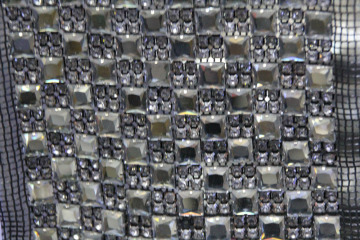 Square glass rows rhinestone banding