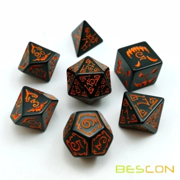 Bescon Halloween Polyhedral Dice 7pcs Set Halloween Rpg Dice Set