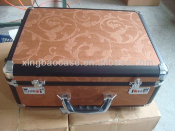 Beauty trolley vanity case,hard case trolley bags with pocket,PVC leather trolley case