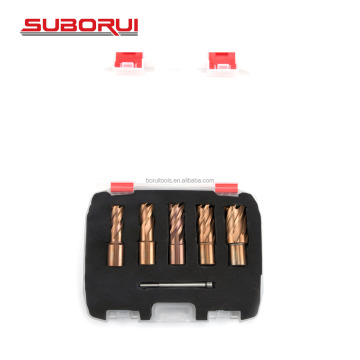 SUBORUI 5pcs HSS M35 Cobalt Annular Cutters for Mag Drill Press