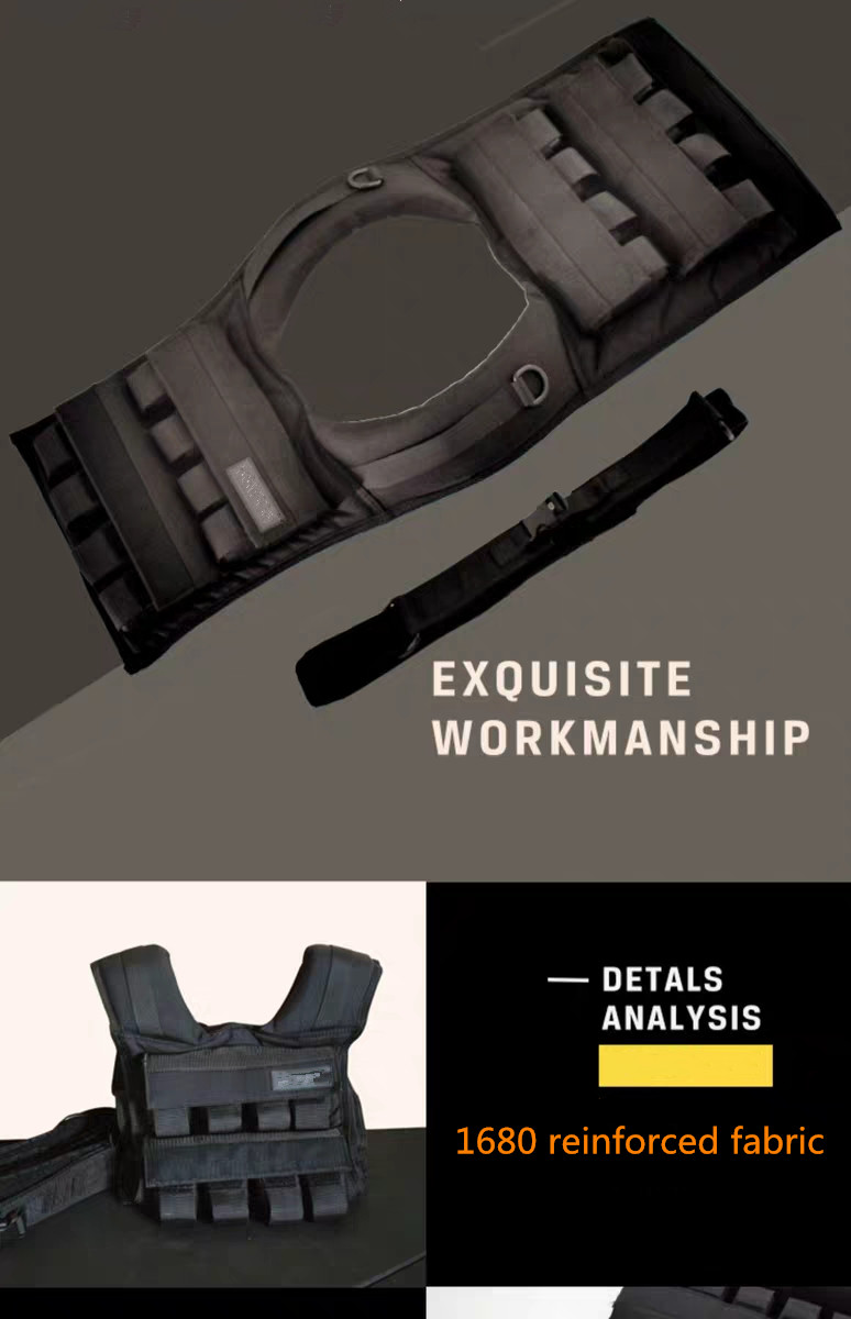 Adjustable steel plate vest fitness sandbag training weight vest