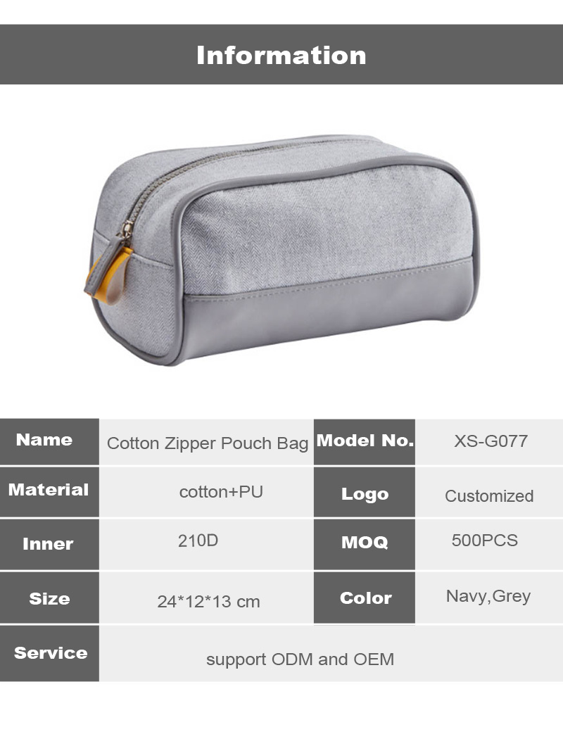 High Quality Makeup Bag Large Capacity Waterproof Wash Bag Multi-functional PU Cotton Zipper Pouch Bag