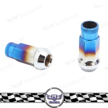 Titanium blue wheel nut,steel metal lug caps,universal nut wheel