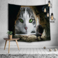 Kat Kijk naar Scared Mouse Tapestry Animal Unieke muur opknoping 3D Print wandtapijt voor kinderen woonkamer slaapkamer Home Dorm Decor