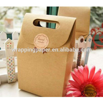 Recycled brown paper bag kraft paper bag with clear window craft paper bag