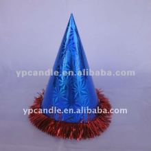 Blue Laser Paper Hat with Tassels