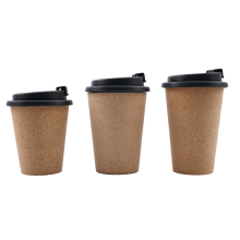 12oz Cork Leak-Proof Coffee Cup, 350ml Reusable Plastic PP Cup