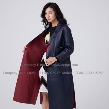 Women Long Sheepskin Leather Coat for Sale