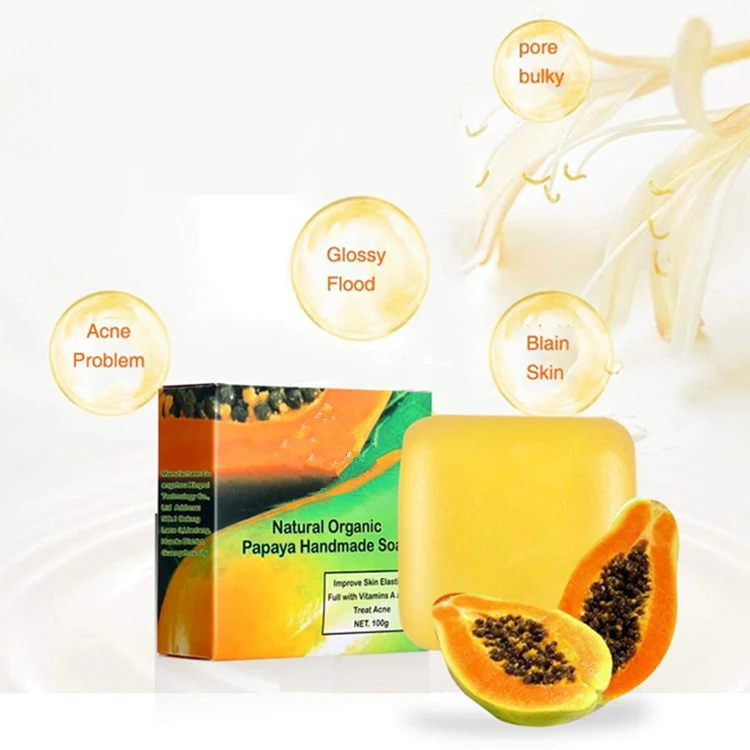 Natural Organic Papaya Handmade Dead Skin Remover Exfoliate Soap Bar