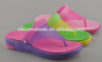 high quality pvc upper ladies slippers, soft eva sole sole ladies jelly slippers, china wholesale ladies pvc jelly slippers