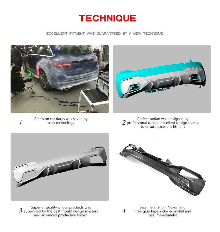 2PCS/SET P style Carbon Fiber Rear Diffuser for BMW G30 G31 G38 520i 530i 540i M-sport 17-18