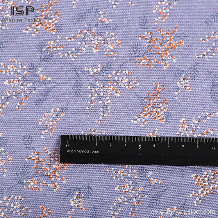 Fabrics de rayón floral de viscose de sarga textil tejida de fábrica