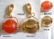 fashion resin smiling face ball pendant promotional gifts keychain keyring