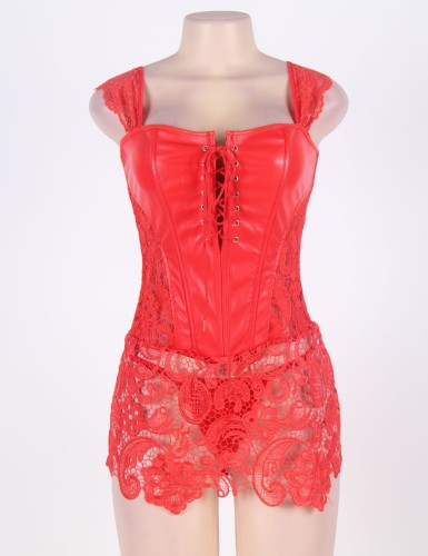 Bride red leather corset wholesale body shaper