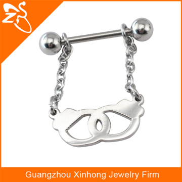 new surgical steel Dangle Nipple Ring Bar nipple piercing bars jewelry